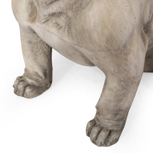 English Elm Christopher Knight Home® - DOG French Bulldog Garden Sculpture Cast Stone Outdoor Accent with Antique Wash, Durable Charm Gray 70293.00GRY