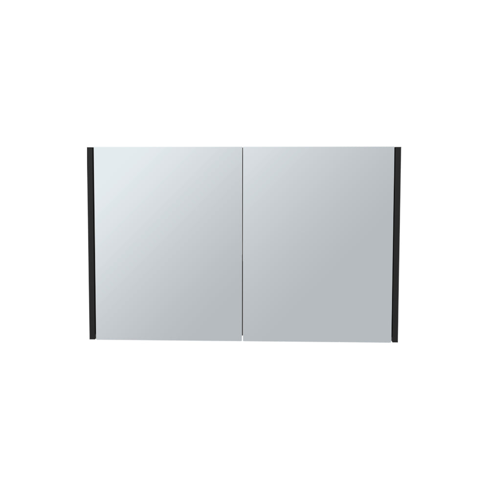 English Elm Bouti Mirrored Double Door Medicine Cabinet with Three Shelves — Wall Mount Storage for Bath & Kitchen Black 36.3 L x 24.9 W x 4.4 H B070P242494