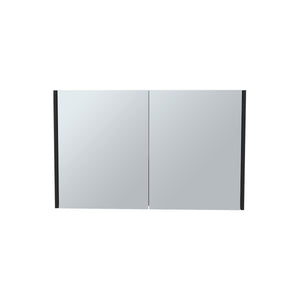 English Elm Bouti Mirrored Double Door Medicine Cabinet with Three Shelves — Wall Mount Storage for Bath & Kitchen Black 36.3 L x 24.9 W x 4.4 H B070P242494