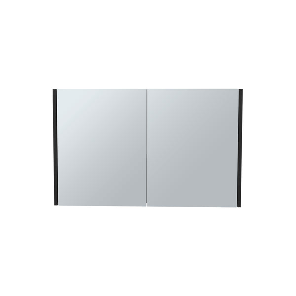 English Elm Bouti Mirrored Double Door Medicine Cabinet with Three Shelves — Wall Mount Storage for Bath & Kitchen Black 36.3 L x 24.9 W x 4.4 H B070P242494