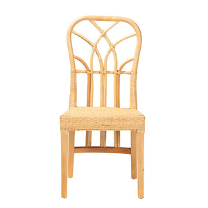 Baxton Studio bali Monaco Modern Bohemian Dining Chair - Oak Brown Mahogany & Natural Rattan - Timeless Elegance Monaco-Rattan-DC