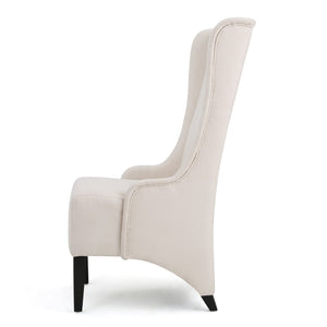 English Elm Dining Chair Tall Wingback Upholstered Seat Birch Legs Contemporary Statement Piece N769P386662W