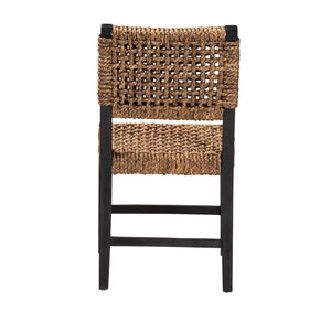 Baxton Studio bali Alise Modern Bohemian Dining Chair in Dark Brown Mahogany & Woven Seagrass for Stylish Spaces Alise-Mahogany-Cushion-DC