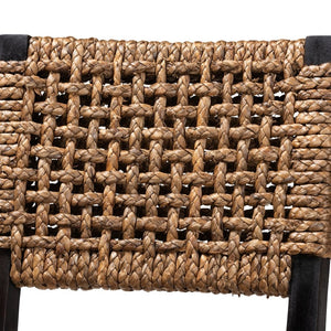 Baxton Studio bali Alise Modern Bohemian Dining Chair in Dark Brown Mahogany & Woven Seagrass for Stylish Spaces Alise-Mahogany-Cushion-DC