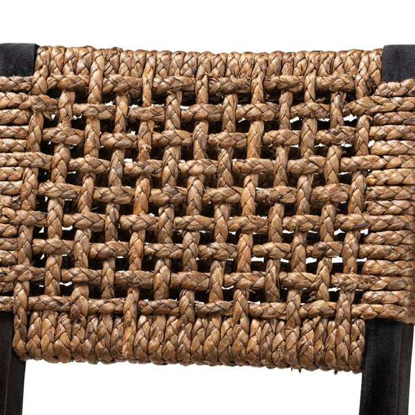 Baxton Studio bali Alise Modern Bohemian Dining Chair in Dark Brown Mahogany & Woven Seagrass for Stylish Spaces Alise-Mahogany-Cushion-DC