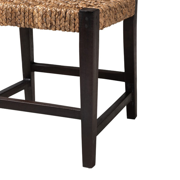 Baxton Studio bali Alise Modern Bohemian Dining Chair in Dark Brown Mahogany & Woven Seagrass for Stylish Spaces Alise-Mahogany-Cushion-DC