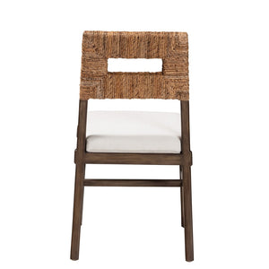 Baxton Studio bali Porsha Modern Bohemian Dining Chair in Dark Brown Mahogany & Natural Rattan for Stylish Comfort Porsha-Mahogany-DC