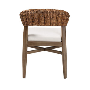 Baxton Studio bali Chloe Modern Bohemian Dining Chair - Walnut Brown Mahogany & Natural Rattan Comfort Style Chloe-Mahogany-DC