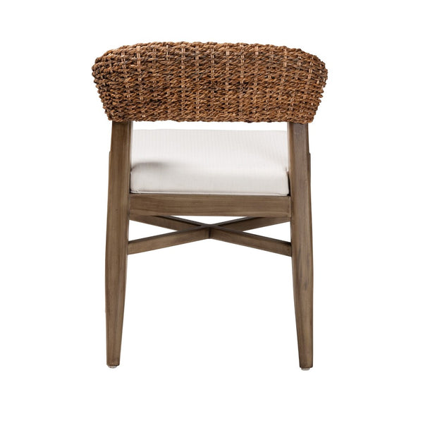 Baxton Studio bali Chloe Modern Bohemian Dining Chair - Walnut Brown Mahogany & Natural Rattan Comfort Style Chloe-Mahogany-DC