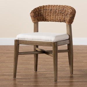Baxton Studio bali Chloe Modern Bohemian Dining Chair - Walnut Brown Mahogany & Natural Rattan Comfort Style Chloe-Mahogany-DC