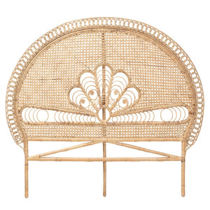 Baxton Studio bali Marlette Queen Headboard - Handcrafted Natural Rattan, Modern Bohemian Design for Cozy Interiors HB005-Rattan-HB-Queen