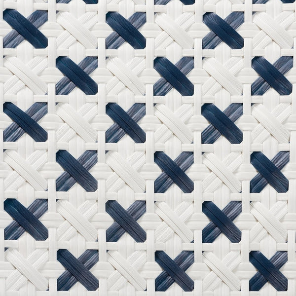 Baxton Studio bali Bryson Bistro Chair - French Blue & White Woven Rattan, Ergonomic Comfort, Fully Assembled! BC010-W2-Rattan-DC Arm