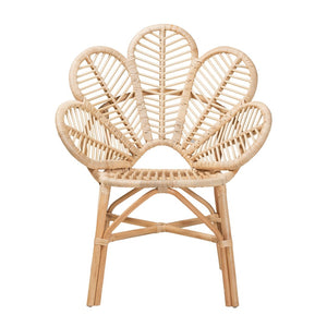 Baxton Studio bali Bali Bianca Modern Bohemian Rattan Flower Chair - Handcrafted Tropical Accent for Any Room Bianca-Rattan-AC