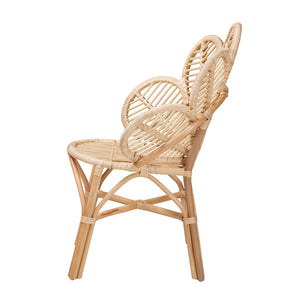 Baxton Studio bali Bali Bianca Modern Bohemian Rattan Flower Chair - Handcrafted Tropical Accent for Any Room Bianca-Rattan-AC