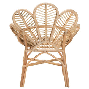 Baxton Studio bali Bali Bianca Modern Bohemian Rattan Flower Chair - Handcrafted Tropical Accent for Any Room Bianca-Rattan-AC