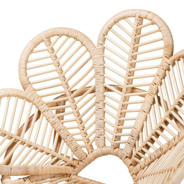 Baxton Studio bali Bali Bianca Modern Bohemian Rattan Flower Chair - Handcrafted Tropical Accent for Any Room Bianca-Rattan-AC
