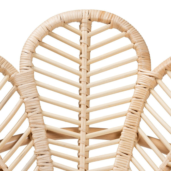 Baxton Studio bali Bali Bianca Modern Bohemian Rattan Flower Chair - Handcrafted Tropical Accent for Any Room Bianca-Rattan-AC