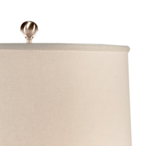 Wildwood Cayden Pale Blue Porcelain Table Lamp With Clear Acrylic Base, Polished Nickel Accents, Linen Shade 13115