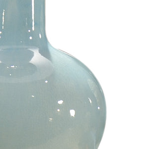 Wildwood Cayden Pale Blue Porcelain Table Lamp With Clear Acrylic Base, Polished Nickel Accents, Linen Shade 13115