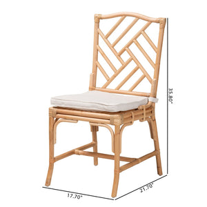 Baxton Studio bali Rio Modern Bohemian Rattan Dining Chair - Handcrafted Comfort & Style for Coastal Interiors Rio-Rattan-DC