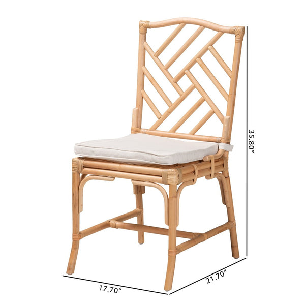 Baxton Studio bali Rio Modern Bohemian Rattan Dining Chair - Handcrafted Comfort & Style for Coastal Interiors Rio-Rattan-DC