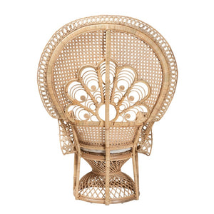 Baxton Studio bali Ediva Modern Bohemian Rattan Peacock Accent Chair - Handcrafted Comfort for Your Living Space Peacock-001-Rattan-AC