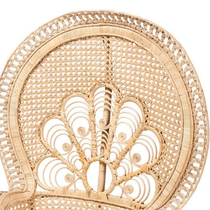 Baxton Studio bali Ediva Modern Bohemian Rattan Peacock Accent Chair - Handcrafted Comfort for Your Living Space Peacock-001-Rattan-AC