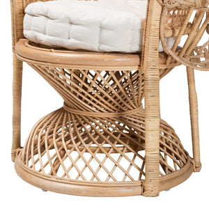 Baxton Studio bali Ediva Modern Bohemian Rattan Peacock Accent Chair - Handcrafted Comfort for Your Living Space Peacock-001-Rattan-AC