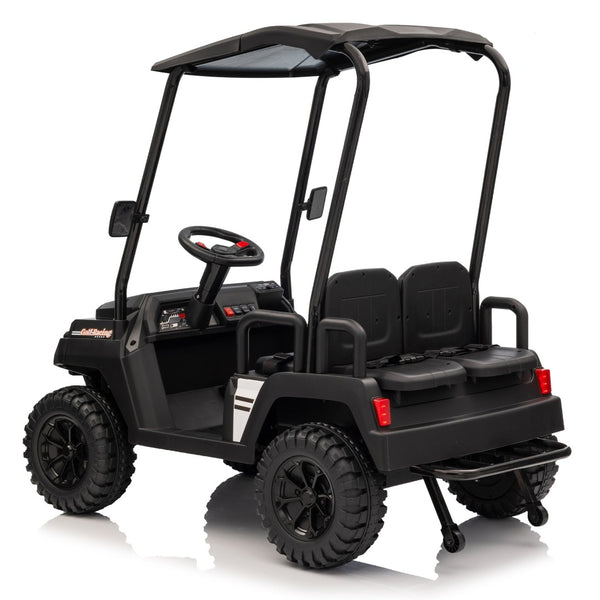 English Elm 24v Kids Electric Ride on Truck Four Seat All Wheel Drive Spring Suspension Sunshade Black W1578P381262