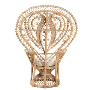 Baxton Studio bali Fedra Peacock Accent Chair - Handcrafted Rattan in Natural Brown, Bohemian Style Comfort & Elegance Peacock-006-Rattan-AC