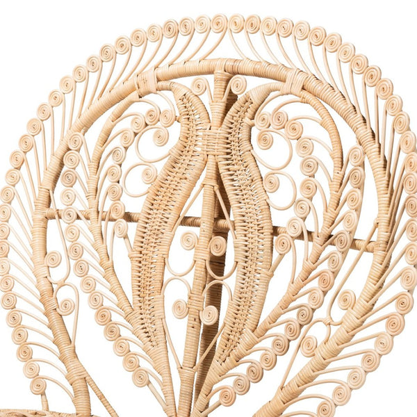 Baxton Studio bali Fedra Peacock Accent Chair - Handcrafted Rattan in Natural Brown, Bohemian Style Comfort & Elegance Peacock-006-Rattan-AC