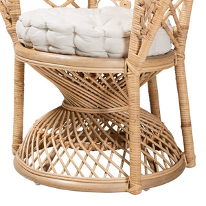 Baxton Studio bali Fedra Peacock Accent Chair - Handcrafted Rattan in Natural Brown, Bohemian Style Comfort & Elegance Peacock-006-Rattan-AC