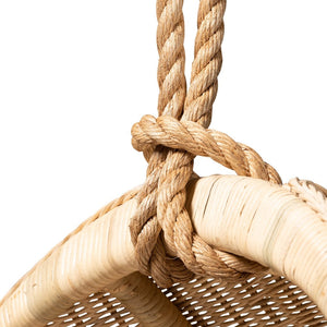 Baxton Studio bali Umika Modern Bohemian Rattan Hanging Chair with Plush Cushion - Perfect for Cozy Spaces! HC001-Rattan-Hanging Chair