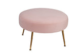 1311APA Pink Footstool with Gold Accented Legs