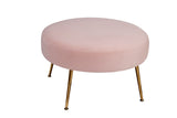 IDEAZ 1311APA Pink Footstool with Gold Accented Legs Pink with Gold Legs 1311APA