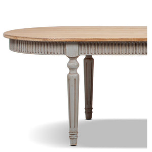 English Elm Colette Oval Reclaimed Pine Dining Table with Turned Legs for Farmhouse Gatherings B2719P485499