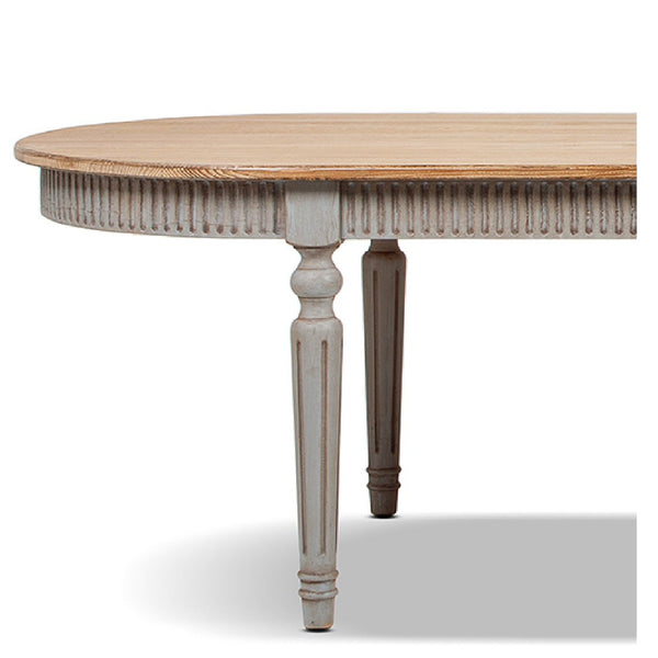 English Elm Colette Oval Reclaimed Pine Dining Table with Turned Legs for Farmhouse Gatherings B2719P485499