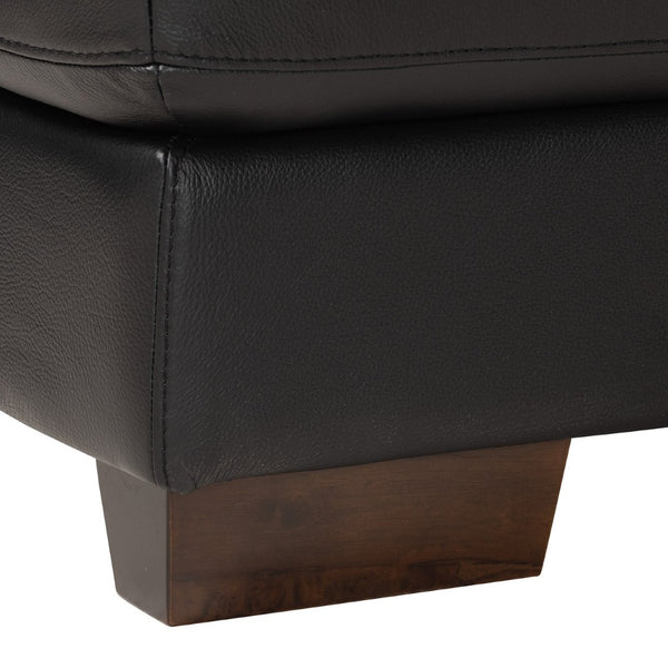 Baxton Studio Baxton Studio Modern Black Full Leather Sectional Sofa with Right Chaise & Adjustable Headrests LSG6002L-Sectional-Full Leather-Black-Dakota 06