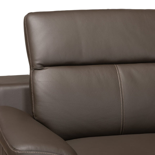 Baxton Studio Baxton Studio Reverie Modern Full Leather Sectional Sofa with Right-Facing Chaise for Cozy Living LSG6002L-Sectional-Full Leather-Brown-Dakota 05