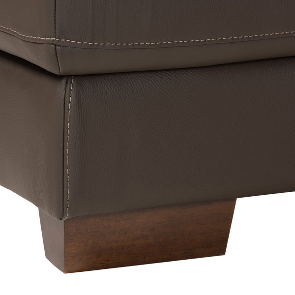 Baxton Studio Baxton Studio Reverie Modern Full Leather Sectional Sofa with Right-Facing Chaise for Cozy Living LSG6002L-Sectional-Full Leather-Brown-Dakota 05