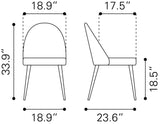 Silloth Armless Dining Chair - Set of 2 Brown 110119 Zuo Modern