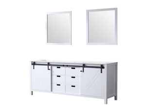 English Elm White Double Bath Vanity 80" With 2 Mirrors - Stylish Storage Solution For Modern Bathrooms B2731S00571-GIGA