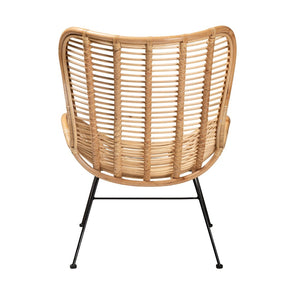 Baxton Studio bali Colorado Modern Bohemian Rattan Accent Chair with Black Metal Base for Stylish Comfort Colorado-Natural/Rattan-CC