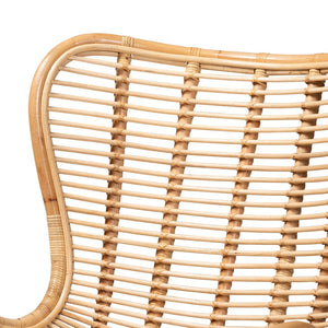 Baxton Studio bali Colorado Modern Bohemian Rattan Accent Chair with Black Metal Base for Stylish Comfort Colorado-Natural/Rattan-CC