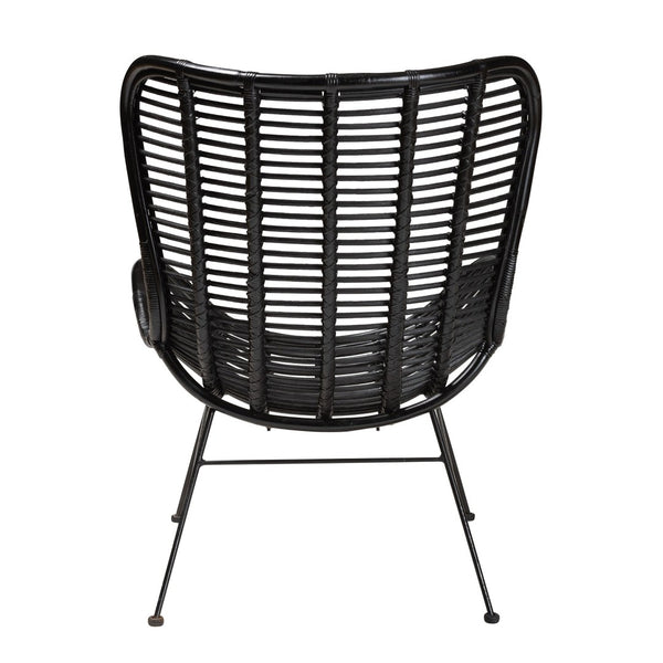 Baxton Studio bali Colorado Modern Bohemian Accent Chair - Handcrafted Black Rattan & Metal for Stylish Comfort Colorado-Black/Rattan-CC