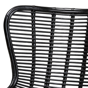 Baxton Studio bali Colorado Modern Bohemian Accent Chair - Handcrafted Black Rattan & Metal for Stylish Comfort Colorado-Black/Rattan-CC