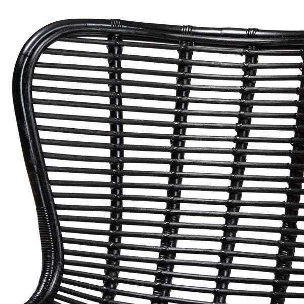 Baxton Studio bali Colorado Modern Bohemian Accent Chair - Handcrafted Black Rattan & Metal for Stylish Comfort Colorado-Black/Rattan-CC
