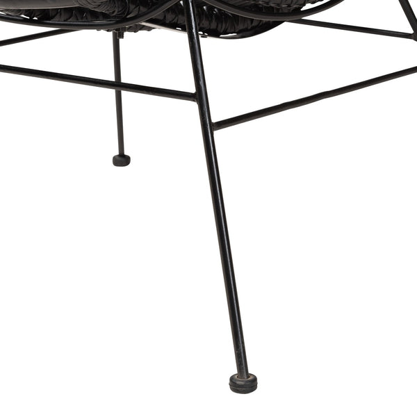 Baxton Studio bali Colorado Modern Bohemian Accent Chair - Handcrafted Black Rattan & Metal for Stylish Comfort Colorado-Black/Rattan-CC