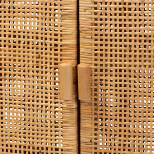 Baxton Studio bali Vivan Modern Bohemian Rattan & Mahogany Storage Cabinet - Stylish, Durable & Fully Assembled! Vivan-W137-Rattan-Cabinet