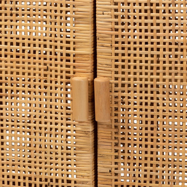 Baxton Studio bali Vivan Modern Bohemian Rattan & Mahogany Storage Cabinet - Stylish, Durable & Fully Assembled! Vivan-W137-Rattan-Cabinet